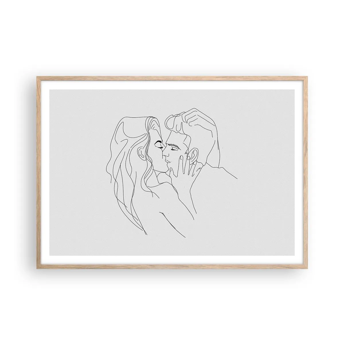 Plagát v ráme zo svetlého duba - Jedným ťahom - 100x70 cm