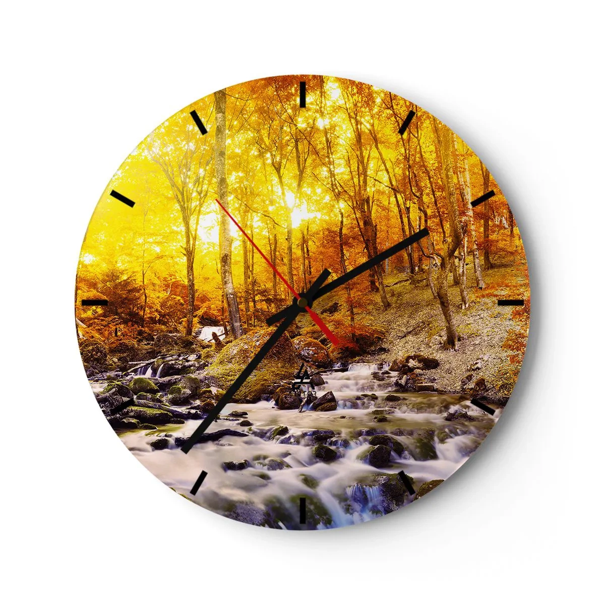 Nástenné hodiny - Kamene zasadené do zlata a platiny - 40x40 cm