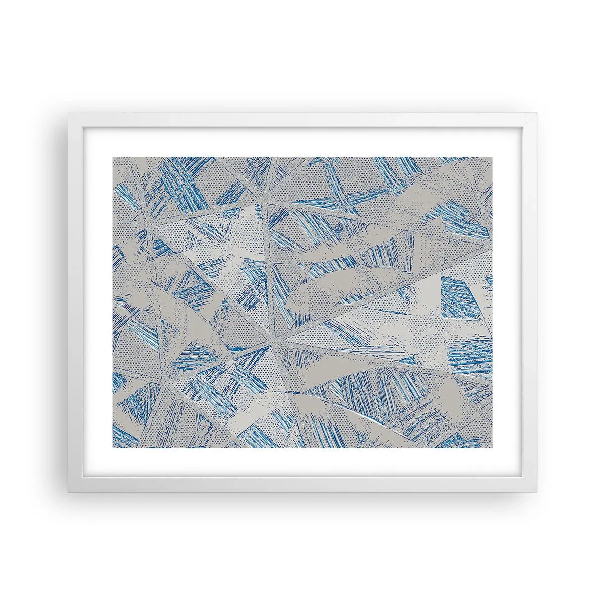 Plagát v bielom ráme - V šedo-modrom labyrinte - 50x40 cm