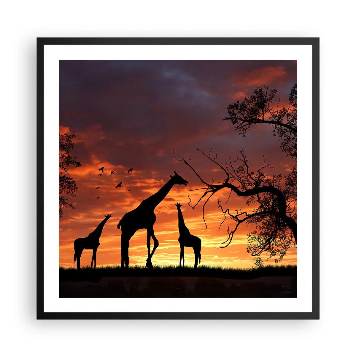 Plagát v čiernom ráme - Malá večera v kruhu najbližších - 60x60 cm