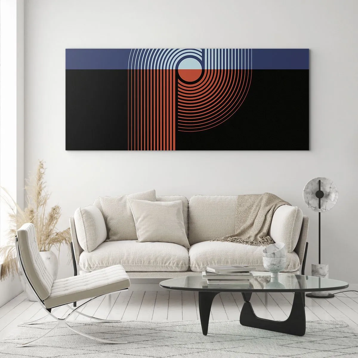Obraz na skle - V geometrickom objatí - 120x50 cm