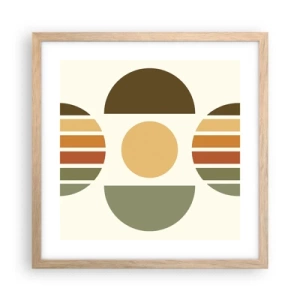 Plagát v ráme zo svetlého duba - Vo farbách zeme - 40x40 cm