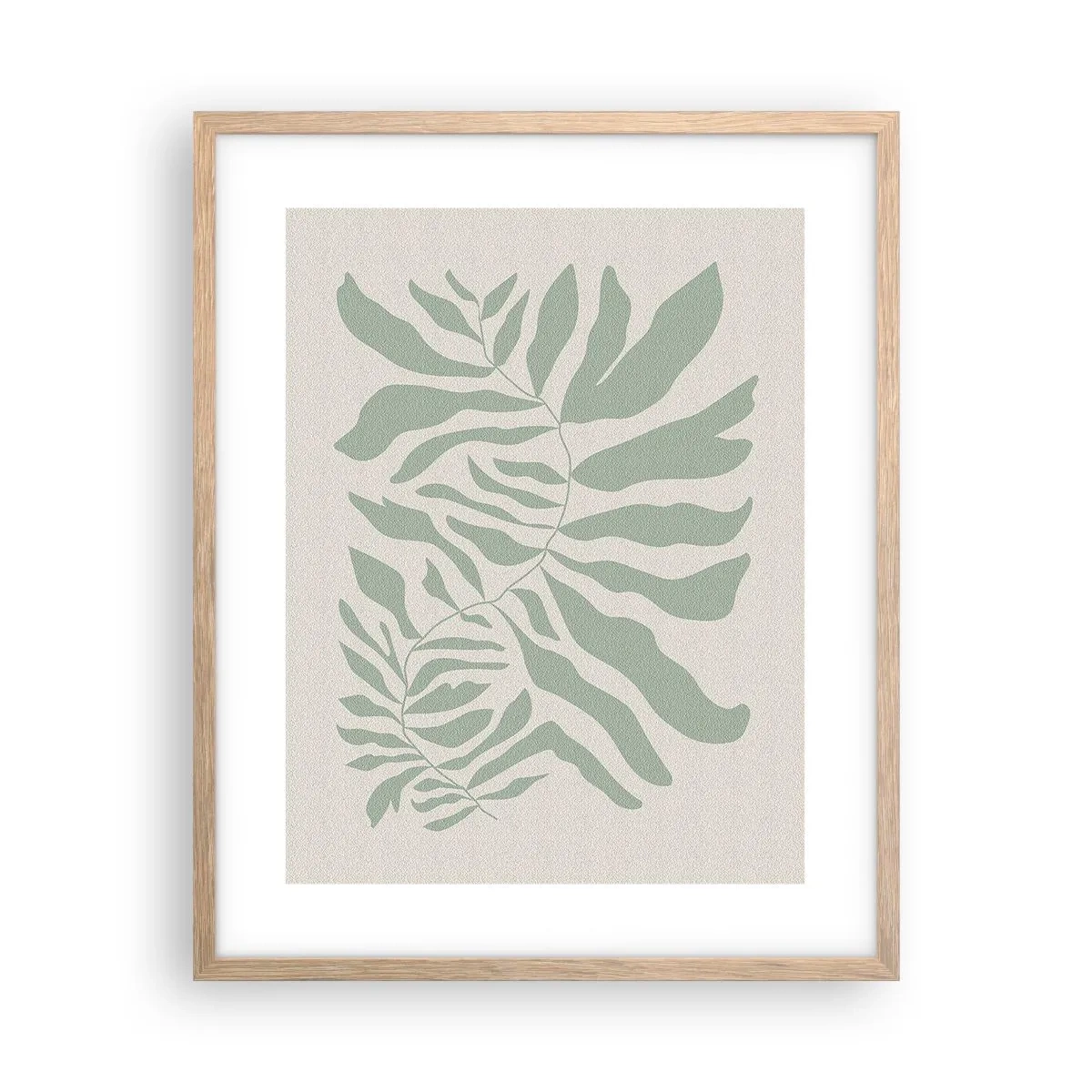 Plagát v ráme zo svetlého duba - Smaragdová vetva - 40x50 cm