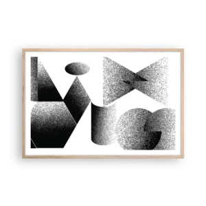 Plagát v ráme zo svetlého duba - Uhly a ovály - 91x61 cm