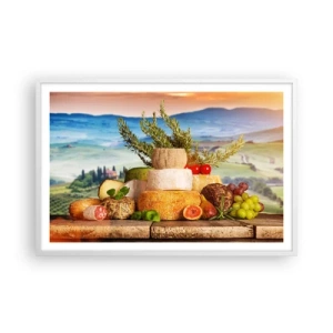 Plagát v bielom ráme - Talianska radosť zo života - 91x61 cm