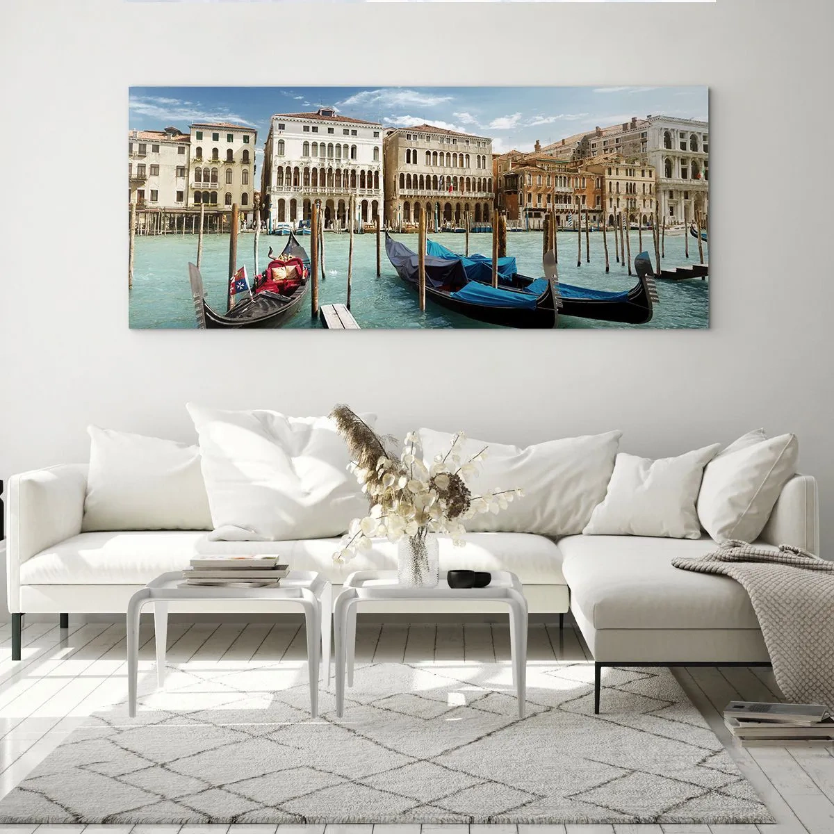 Obraz na skle - Paláce v modrej - 100x40 cm