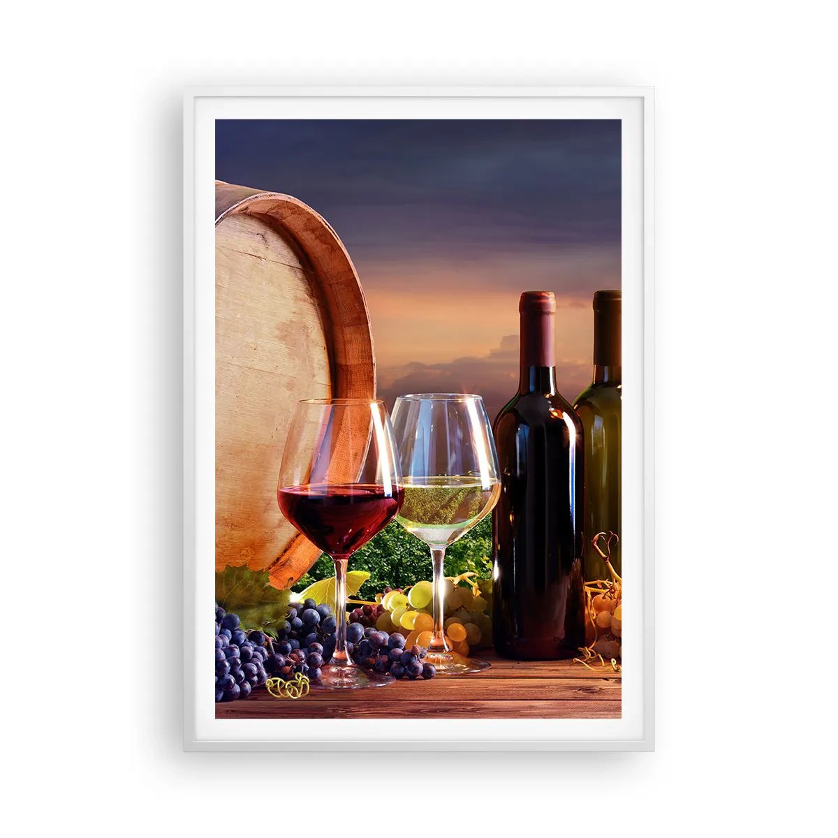 Plagát v bielom ráme - Tu má život chuť - 70x100 cm
