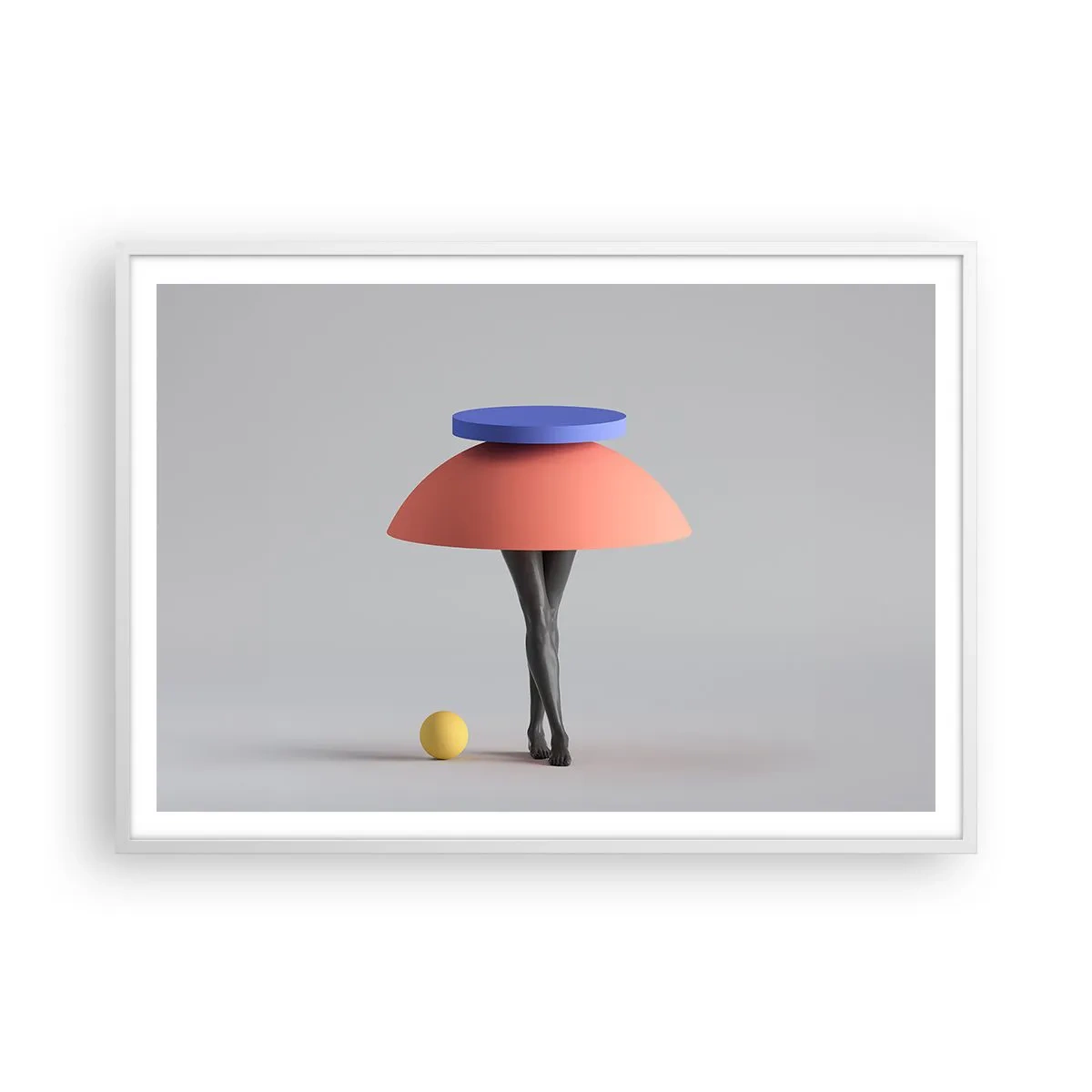 Plagát v bielom ráme - Surrealistická kompozícia - 100x70 cm