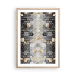Plagát v ráme zo svetlého duba - Diamantová kompozícia - 50x70 cm