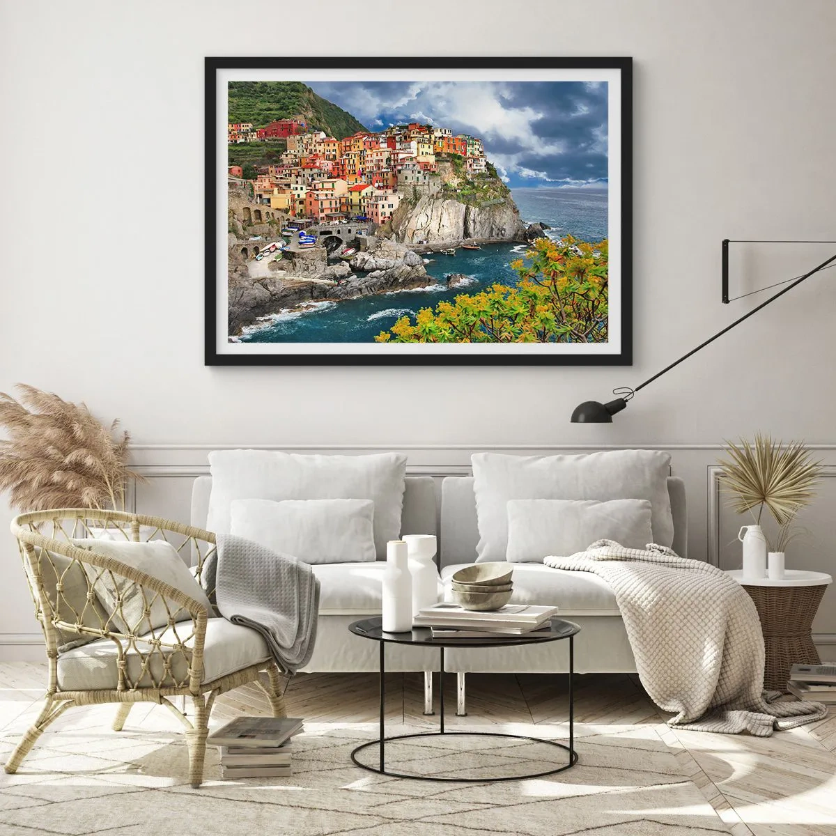 Plagát v čiernom ráme - Hromádka pritúlená k skalám - 70x50 cm