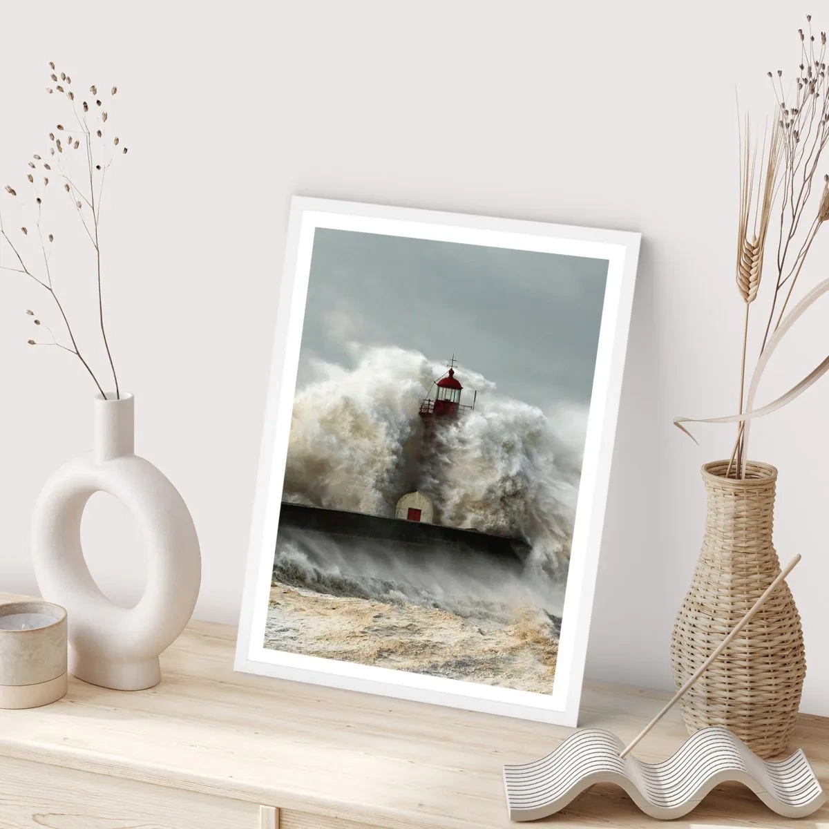 Plagát v bielom ráme - Hnev oceánu - 70x100 cm