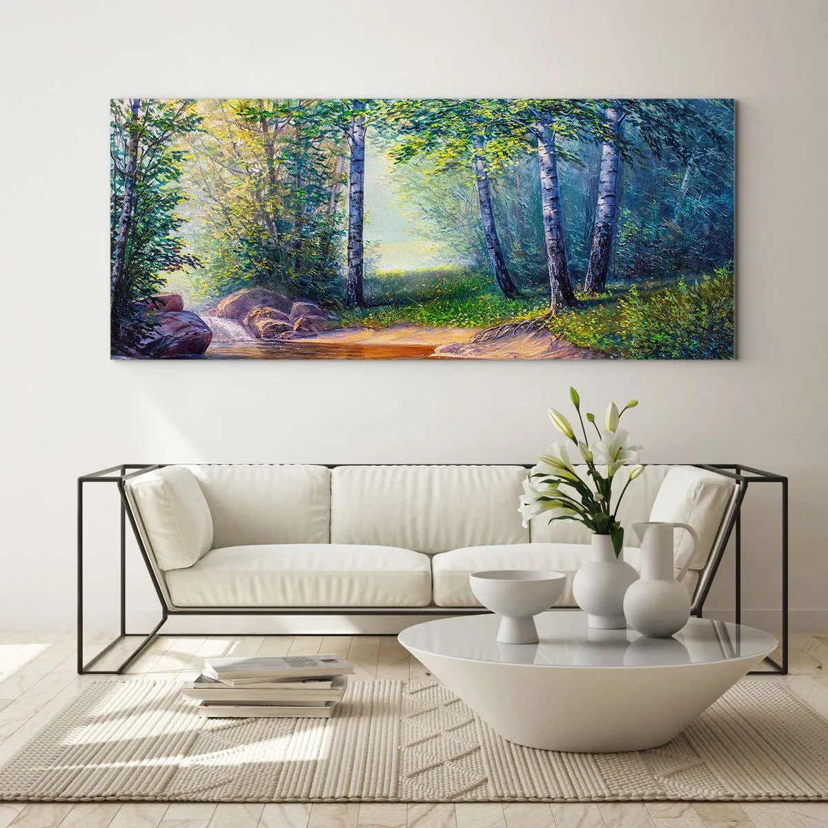 Obraz na skle - Idylické prostredie - 100x40 cm