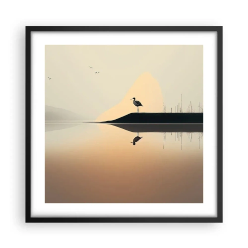 Plagát v čiernom ráme - Pán na jazere - 50x50 cm