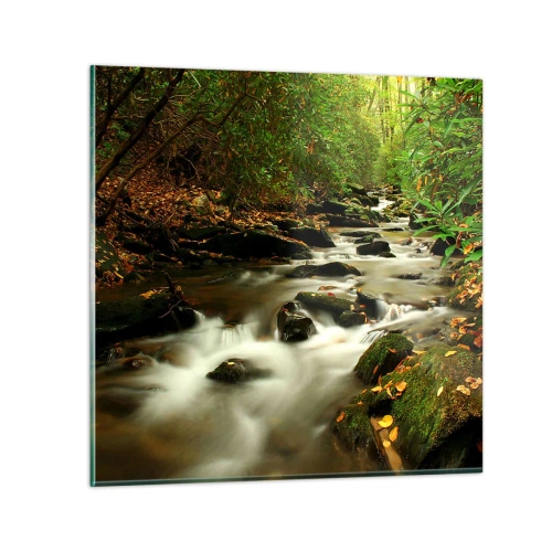 Obraz na skle - Ako tekuté striebro - 70x70 cm