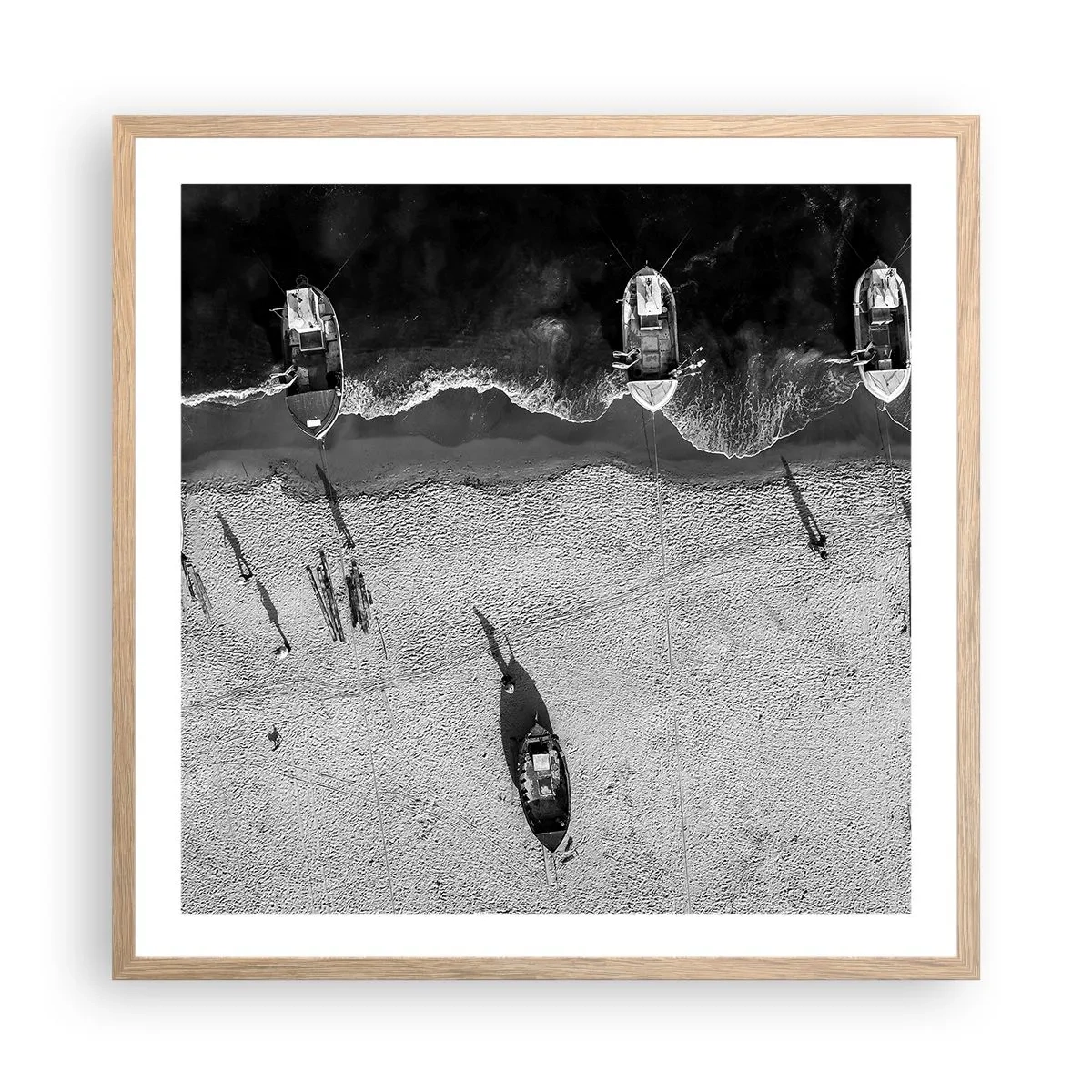 Plagát v ráme zo svetlého duba - Ešte na brehu… - 60x60 cm