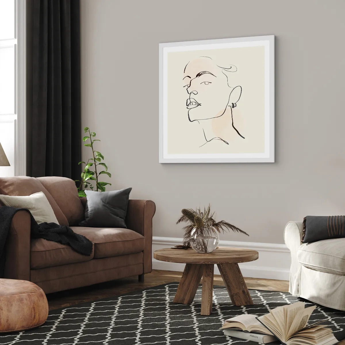 Plagát v bielom ráme - Hrdý pohľad - 30x30 cm