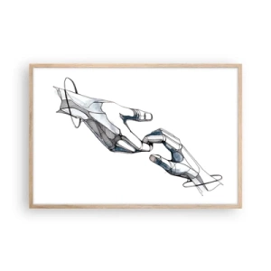 Plagát v ráme zo svetlého duba - Dobré gesto - 91x61 cm