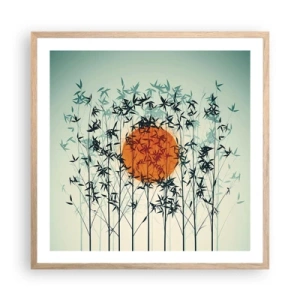Plagát v ráme zo svetlého duba - Japonské slnko - 60x60 cm
