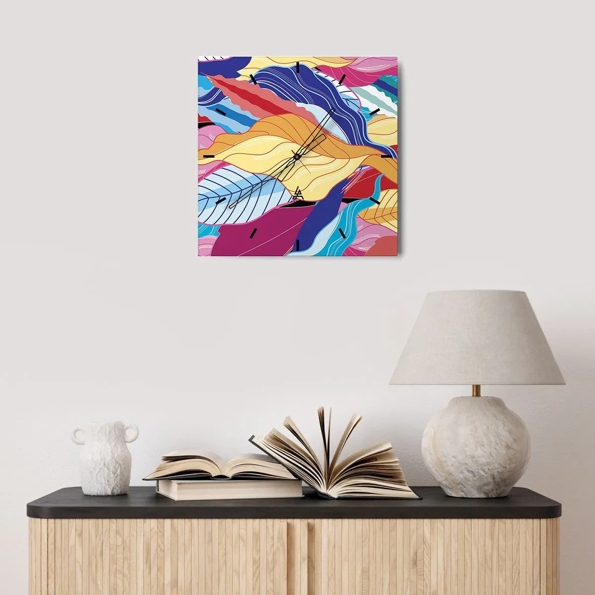 Nástenné hodiny - Farebný neporiadok - 40x40 cm