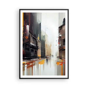 Plagát v čiernom ráme - Daždivý deň - 70x100 cm