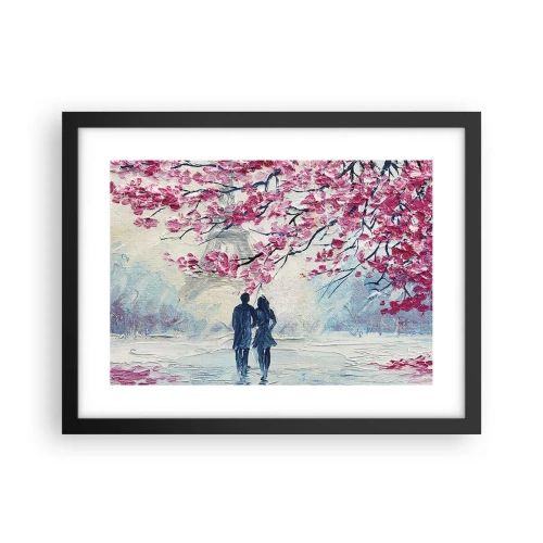 Plagát v čiernom ráme - Romantická prechádzka - 40x30 cm