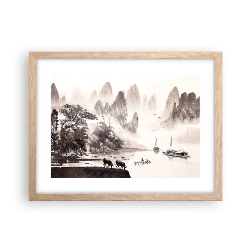 Plagát v ráme zo svetlého duba - Exotická všednosť Východu - 40x30 cm