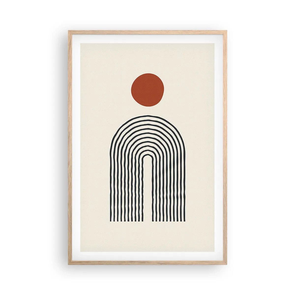 Plagát v ráme zo svetlého duba - Magnetizmus tvarov a farieb - 61x91 cm