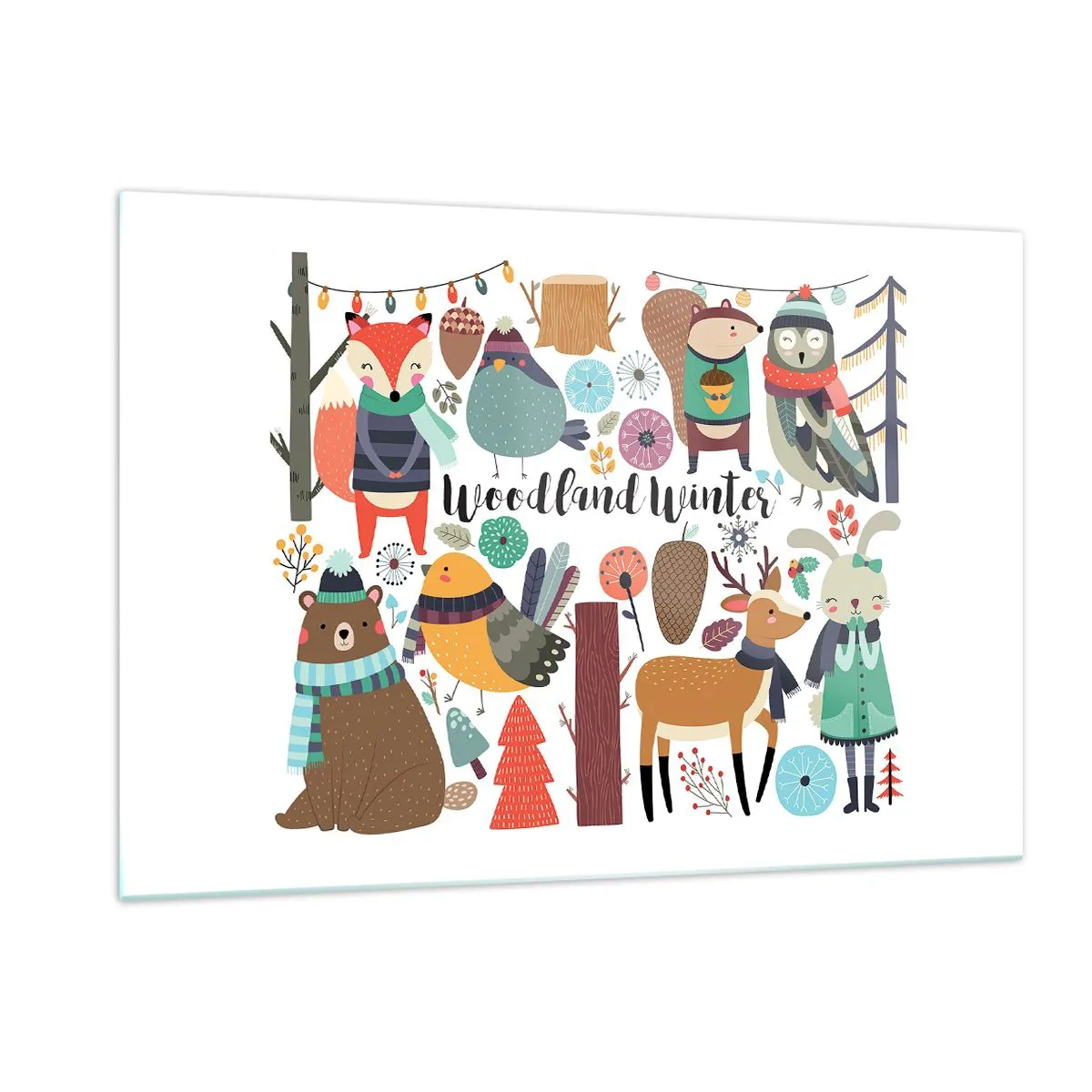 Obraz na skle - Rozprávkové sviatky v lese - 120x80 cm