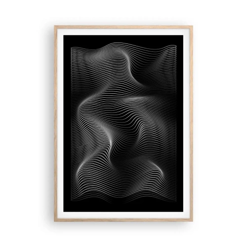 Plagát v ráme zo svetlého duba - Tanec svetla v priestore - 70x100 cm
