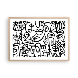 Plagát v ráme zo svetlého duba - Tváre a preludy - 70x50 cm