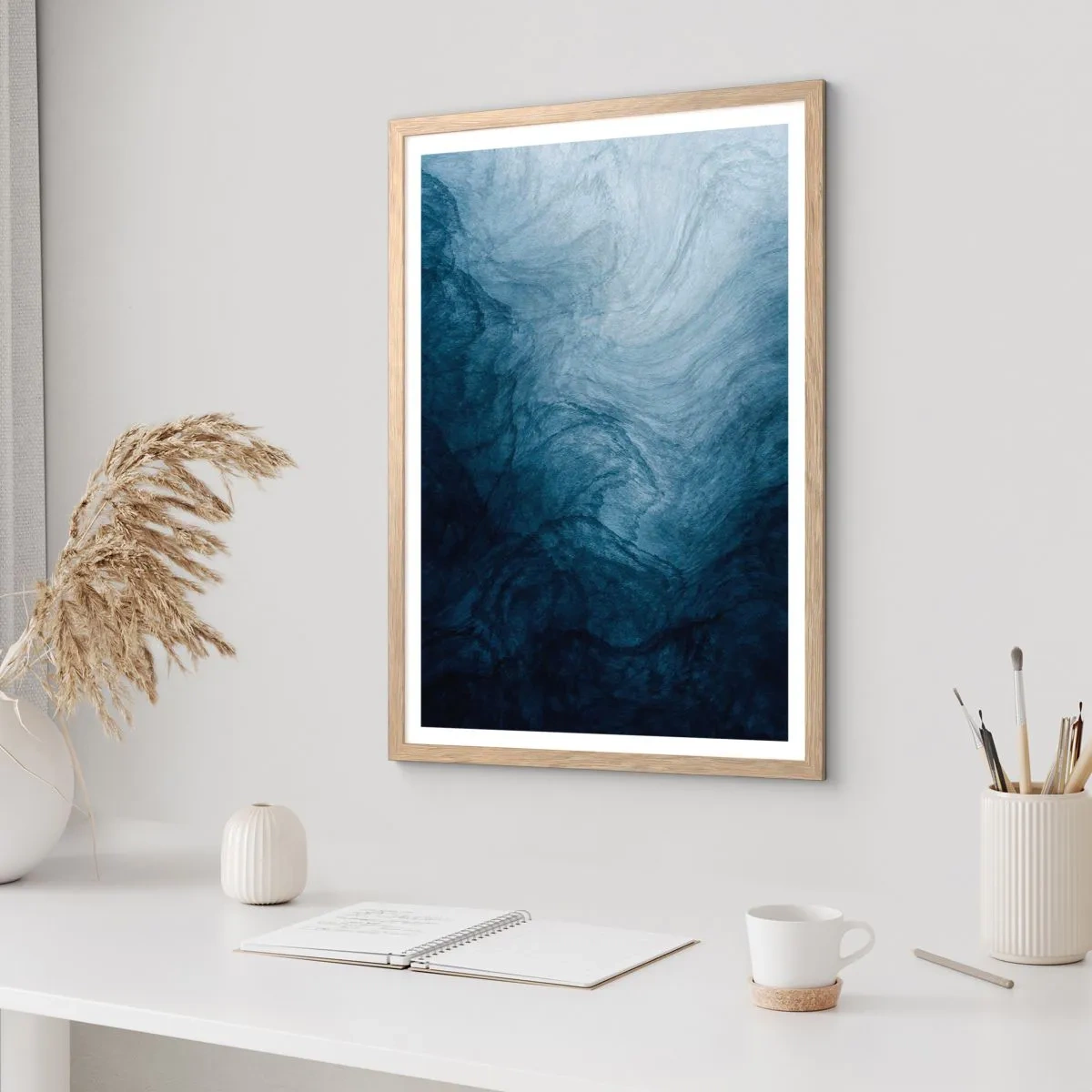 Plagát v ráme zo svetlého duba - Siahnuť do hlbín - 70x100 cm