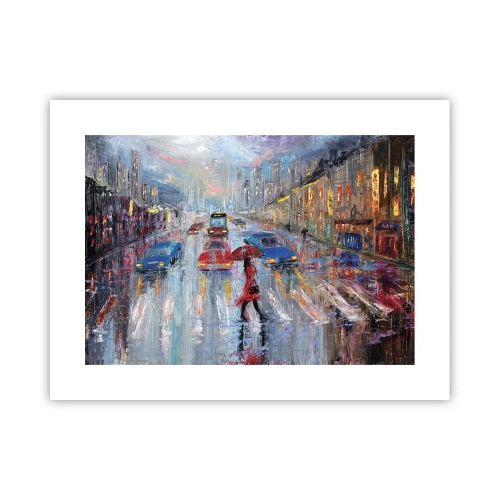 Plagát - Daždivé popoludnie v meste - 40x30 cm