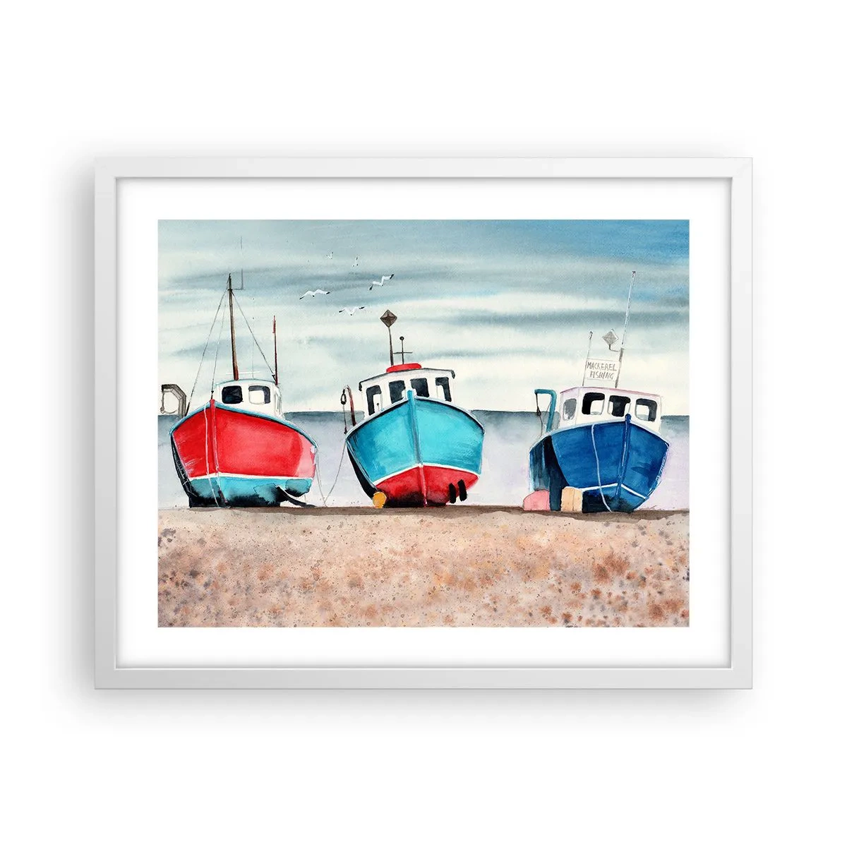 Plagát v bielom ráme - Pripravené na úlovok - 50x40 cm