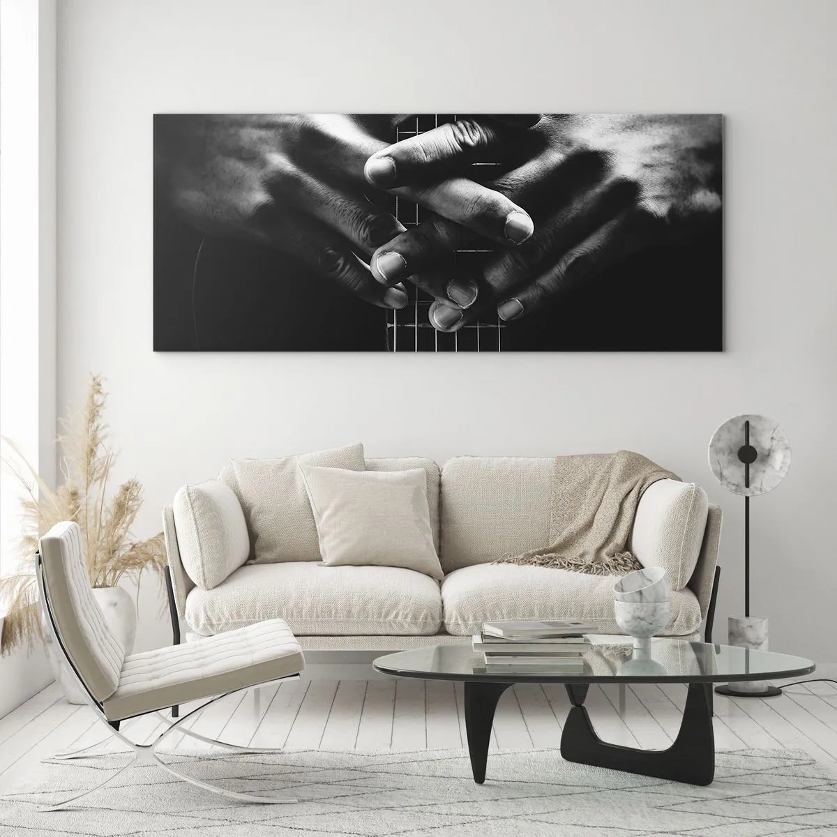 Obraz na skle - Umelcova modlitba - 140x50 cm