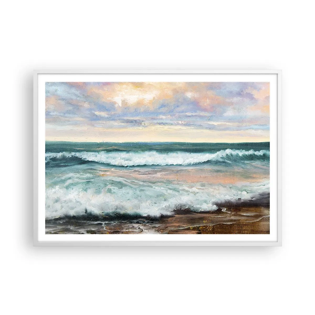 Plagát v bielom ráme - Tu uhladíš dušu - 100x70 cm