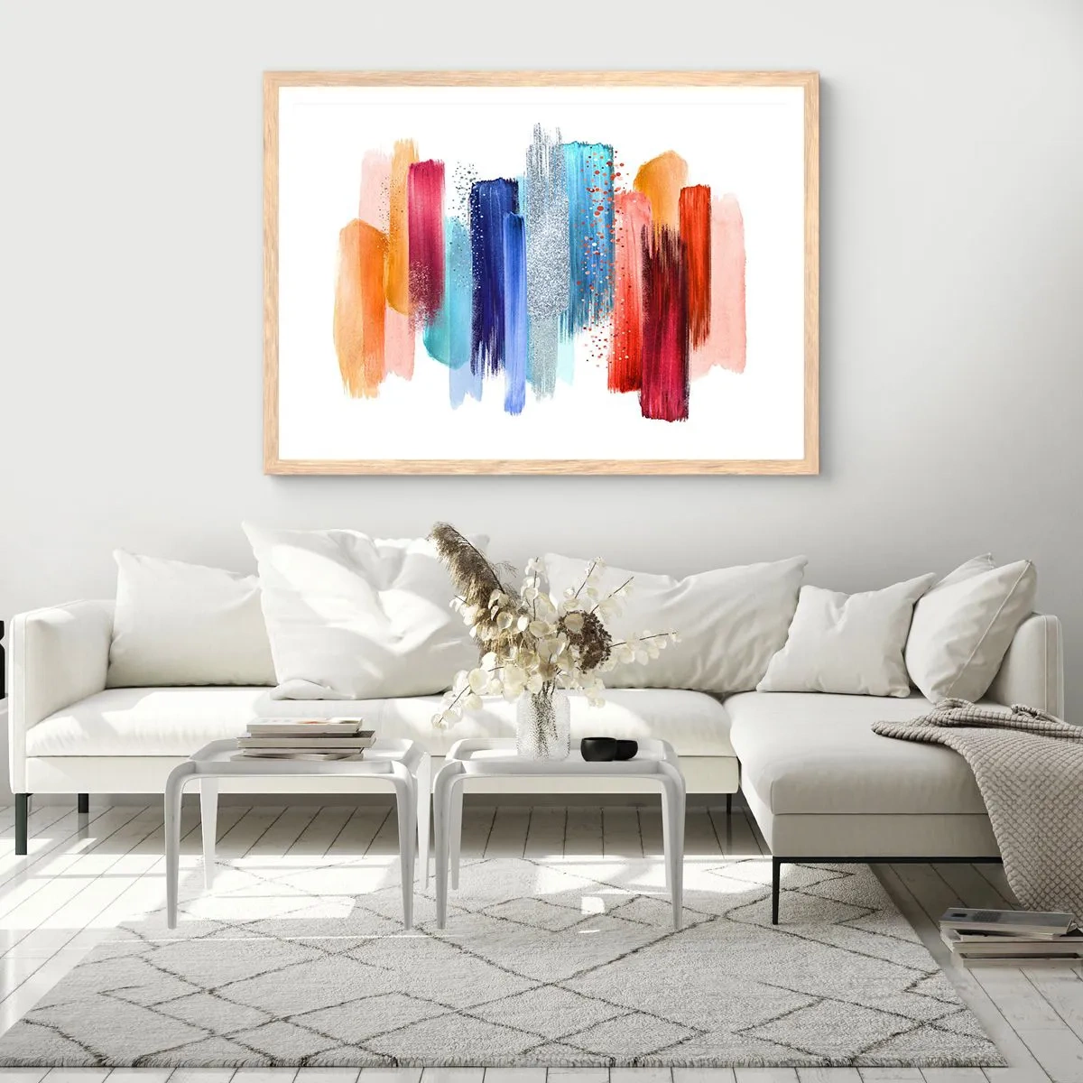 Plagát v ráme zo svetlého duba - Hore a dole - 100x70 cm