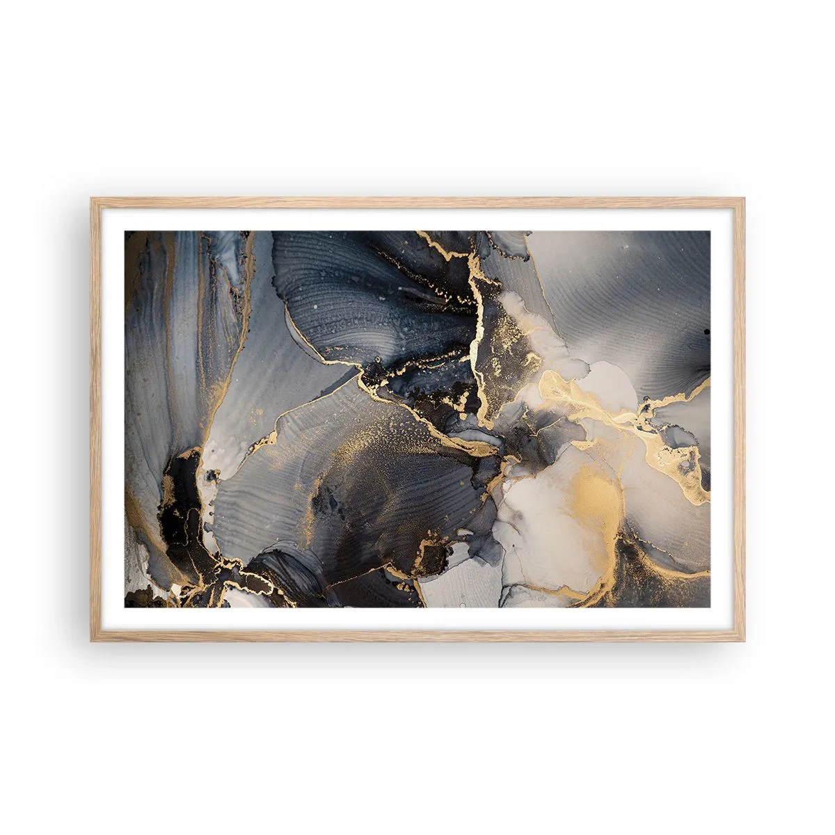 Plagát v ráme zo svetlého duba - Život kameňa - 91x61 cm