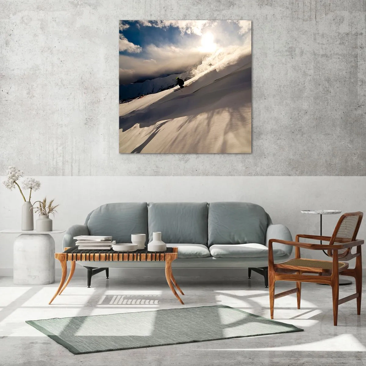 Obraz na skle - Prijatá výzva hôr - 60x60 cm