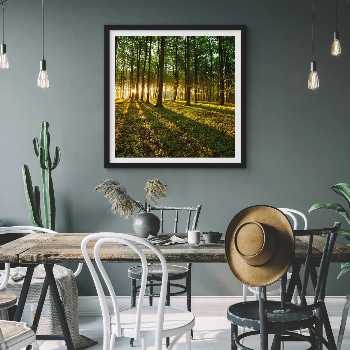 Plagát v čiernom ráme - Fotografie všetkých jarí - 60x60 cm
