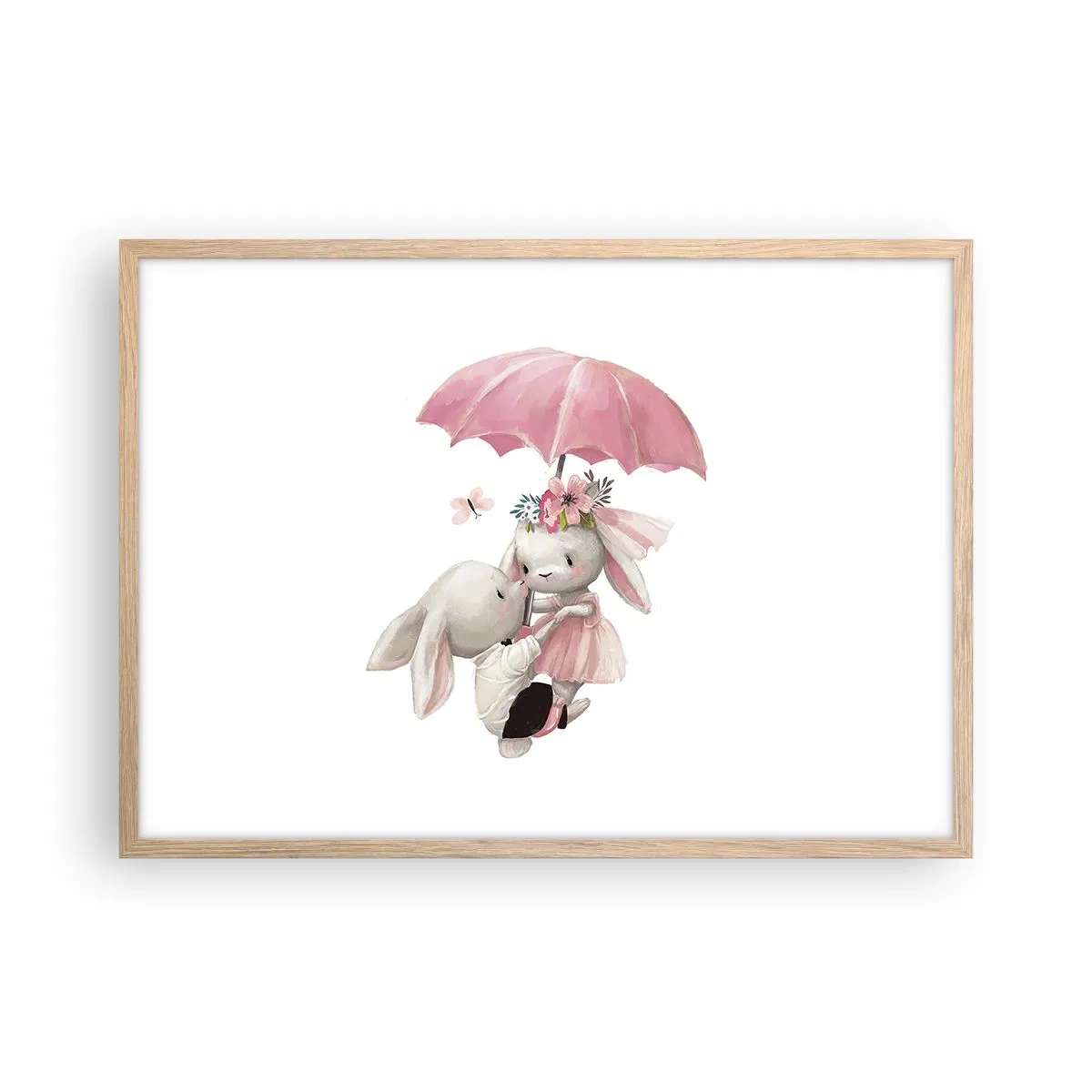 Plagát v ráme zo svetlého duba - To je láska - 70x50 cm