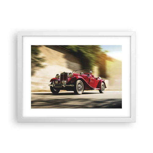 Plagát v bielom ráme - Krajšia ako Níke Samotrácka - 40x30 cm