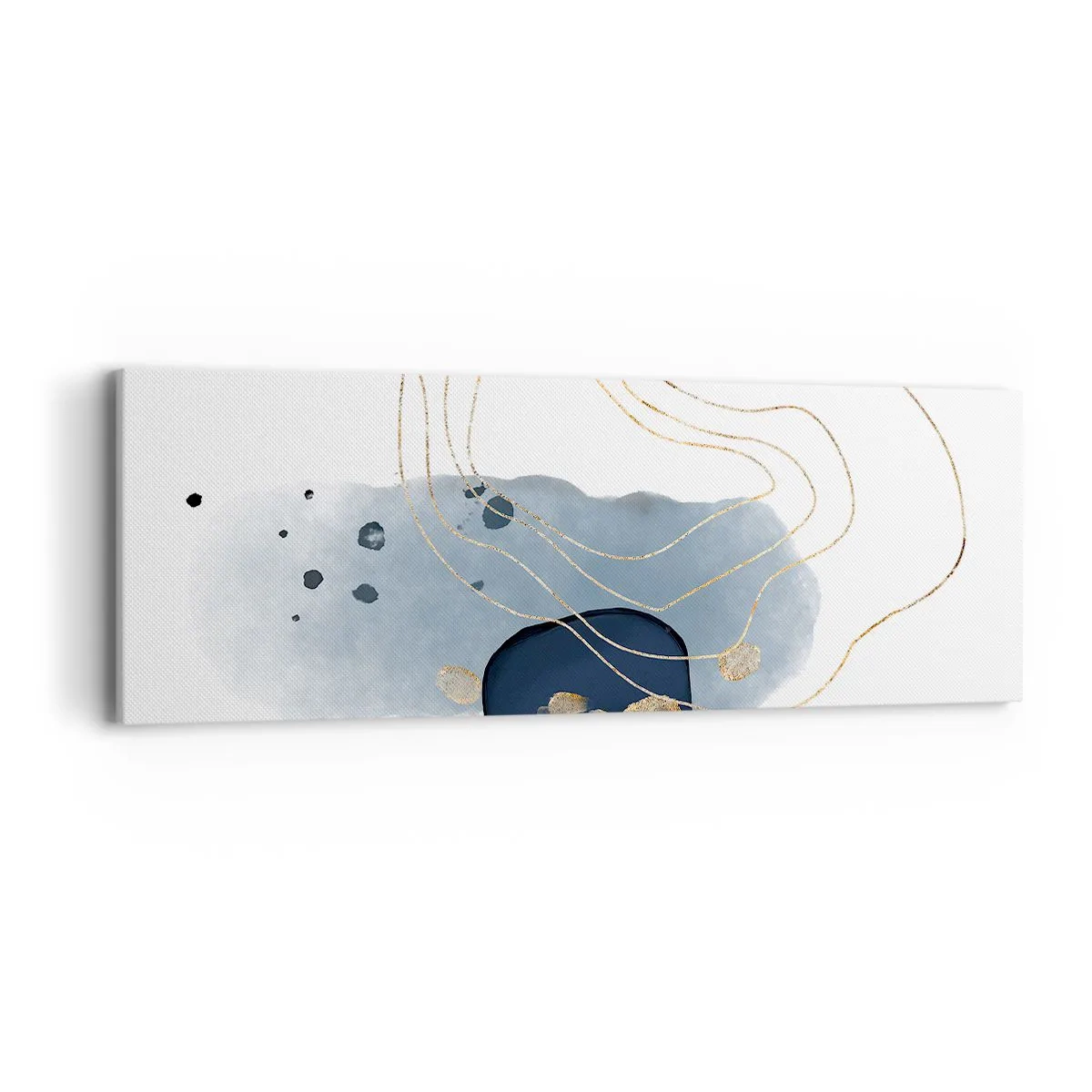 Obraz na plátne - Modro-zlatá fantázia - 90x30 cm