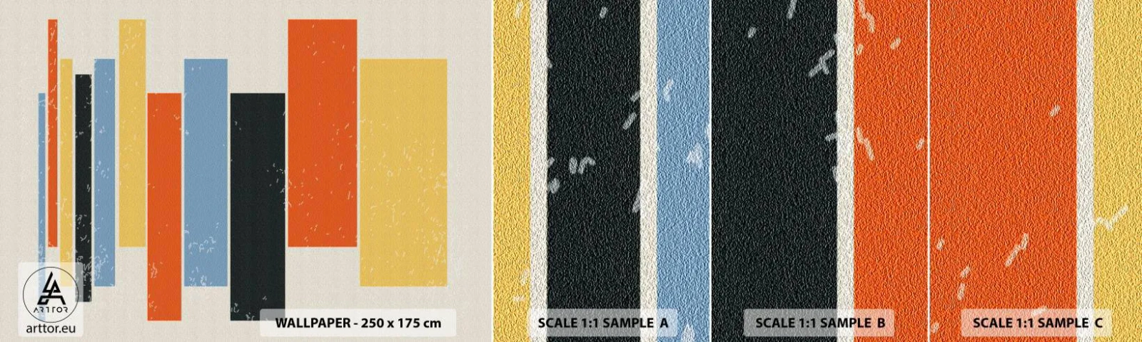 Vzorka Fototapeta Standard Eco - Záznam hudby - Minimalizmus, Obdĺžniky, Tvary - 100x30 cm