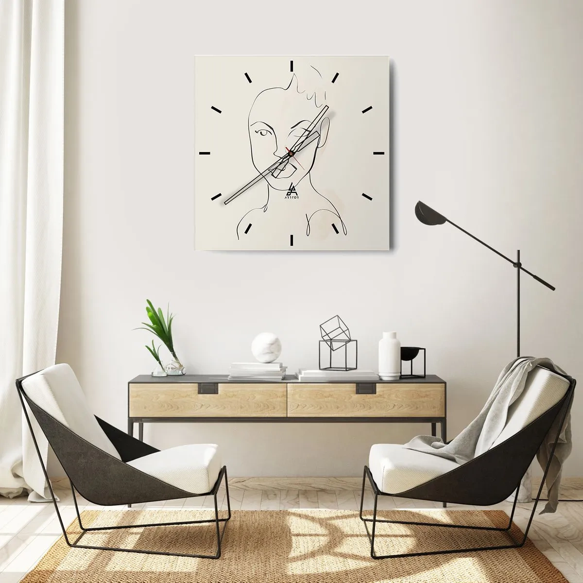 Nástenné hodiny - Obrys zmyselnosti - 30x30 cm