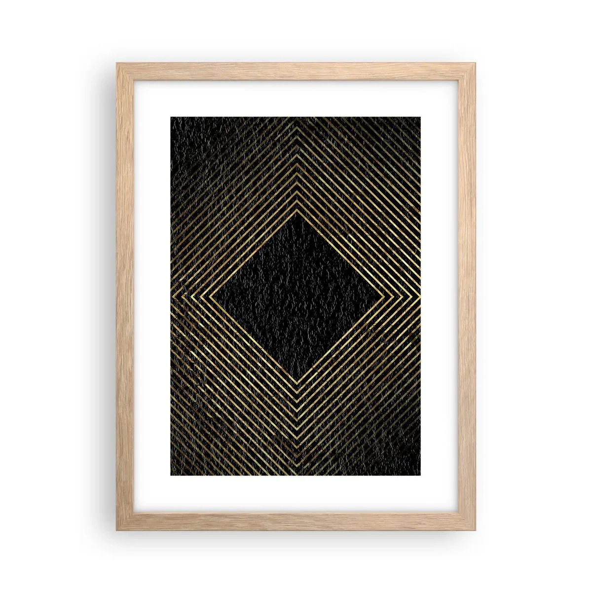 Plagát v ráme zo svetlého duba - Geometria v štýle glamour - 30x40 cm