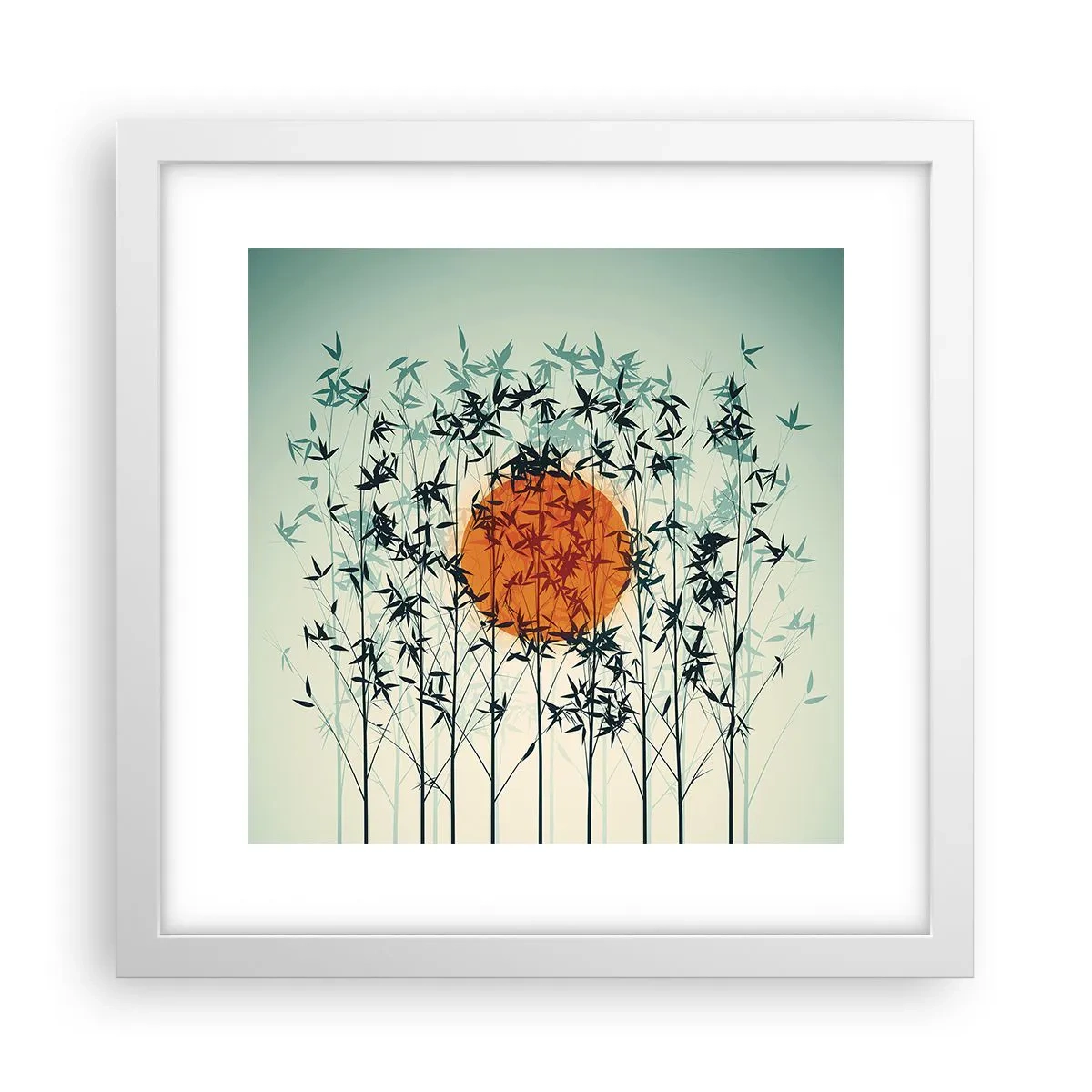 Plagát v bielom ráme - Japonské slnko - 30x30 cm