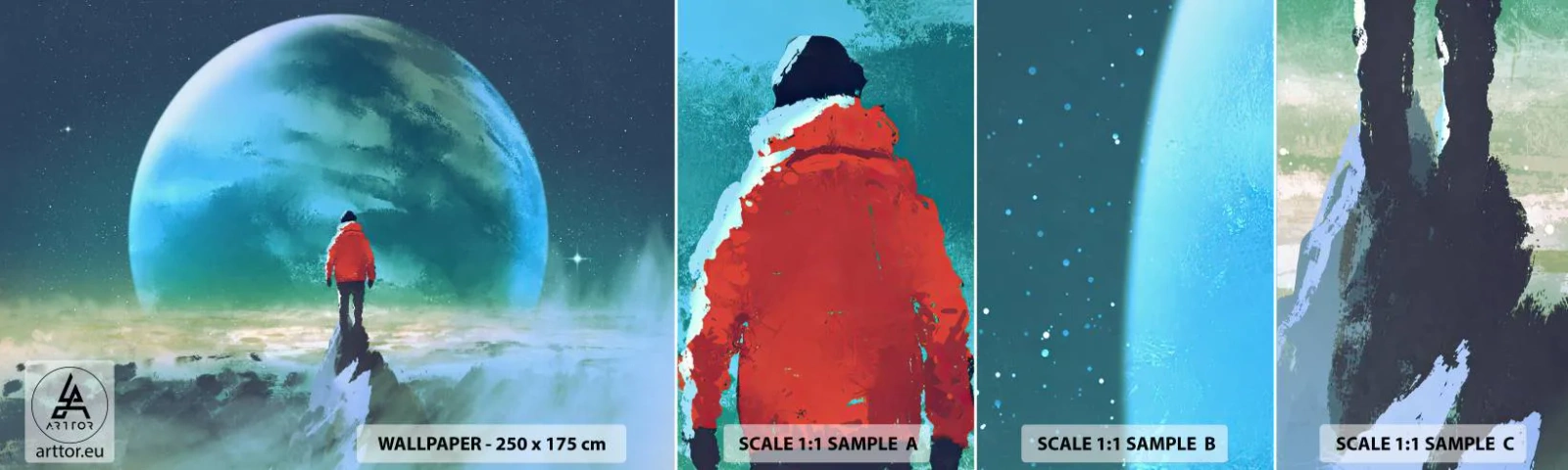 Vzorka Fototapeta Standard Eco - Objaviteľ novej krajiny - Abstrakcia, Fantázia, Planéta Zem - 100x30 cm