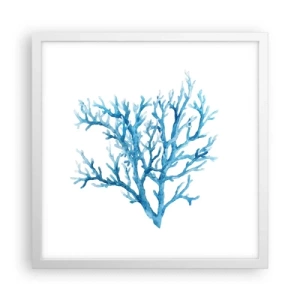 Plagát v bielom ráme - Morský filigrán - 40x40 cm