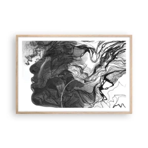 Plagát v ráme zo svetlého duba - Zapletená v snoch - 91x61 cm