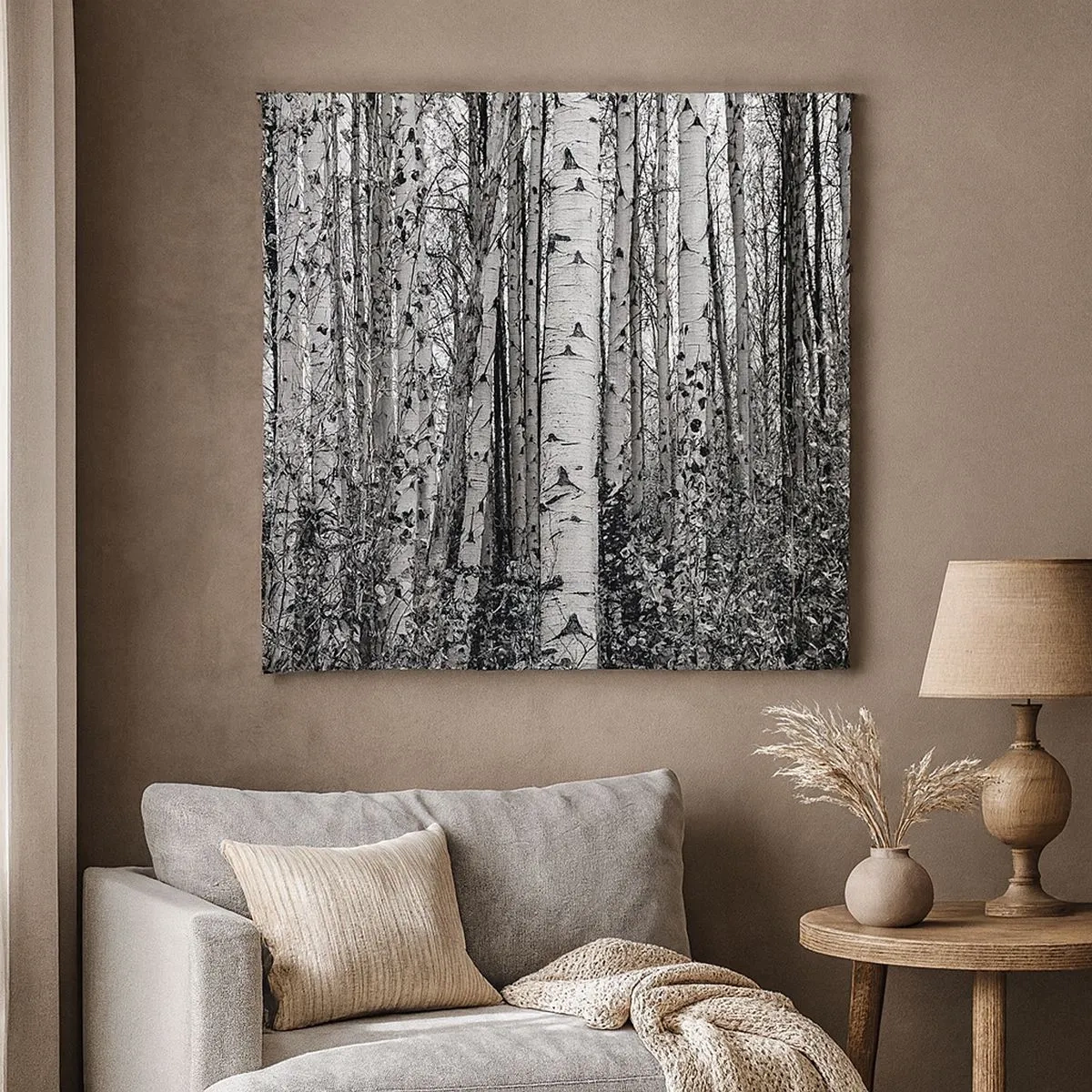 Obraz na plátne - Brezová kolonáda - 30x30 cm